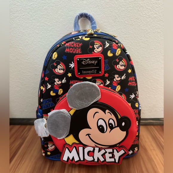NWT Loungefly Disney Mickey Mouse AOP Backpack - Picture 2 of 5